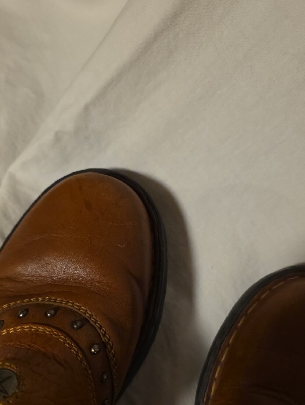 Double H Brown Leather Ankle Booties with Star Medallion - Picture 5 of 7